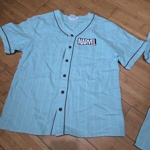Marvel Teal Button Down Shirt NWOT